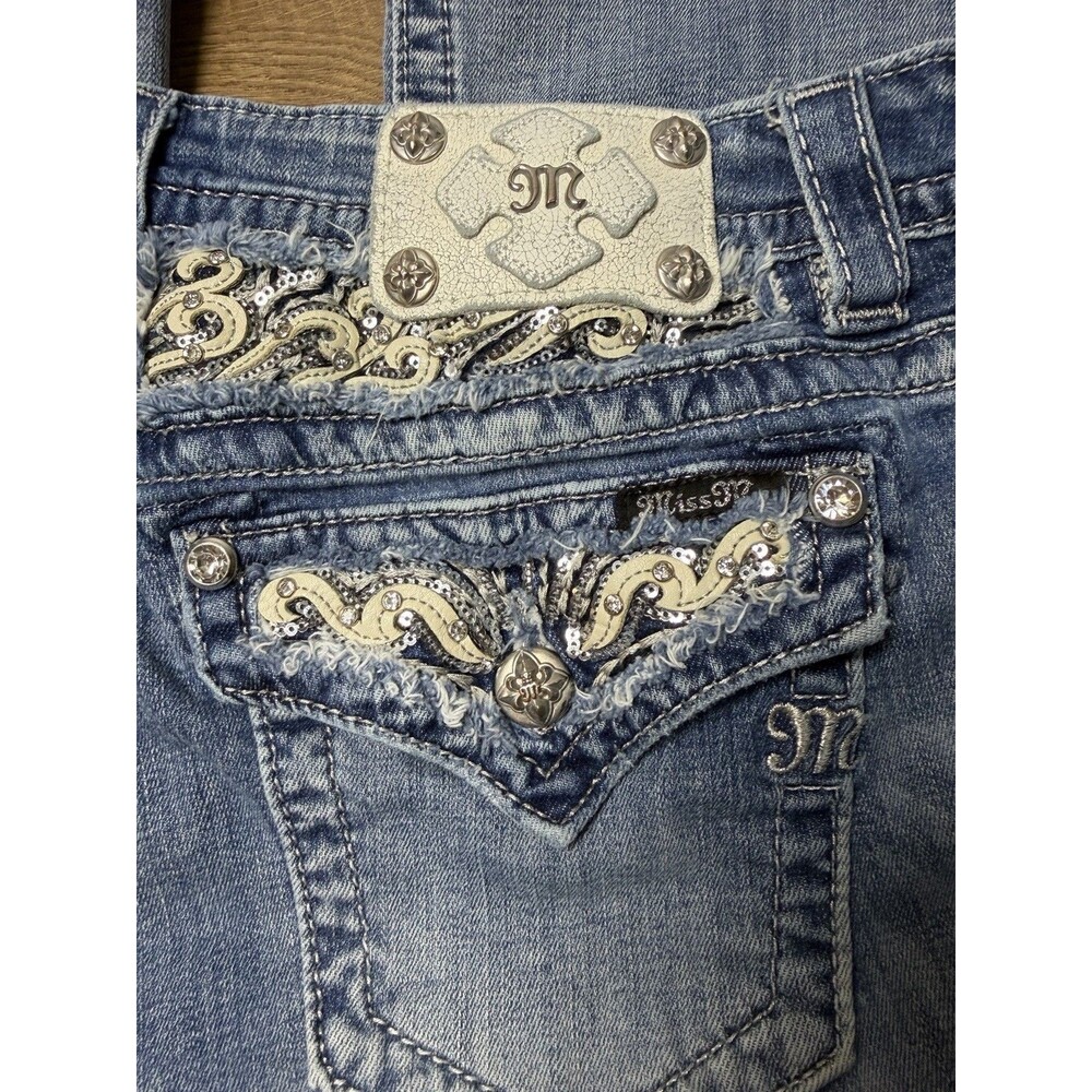 Miss Me Signature Embellished Bootcut Low Rise Jeans Size 29 (Hem Shortened) - Picture 5 of 16